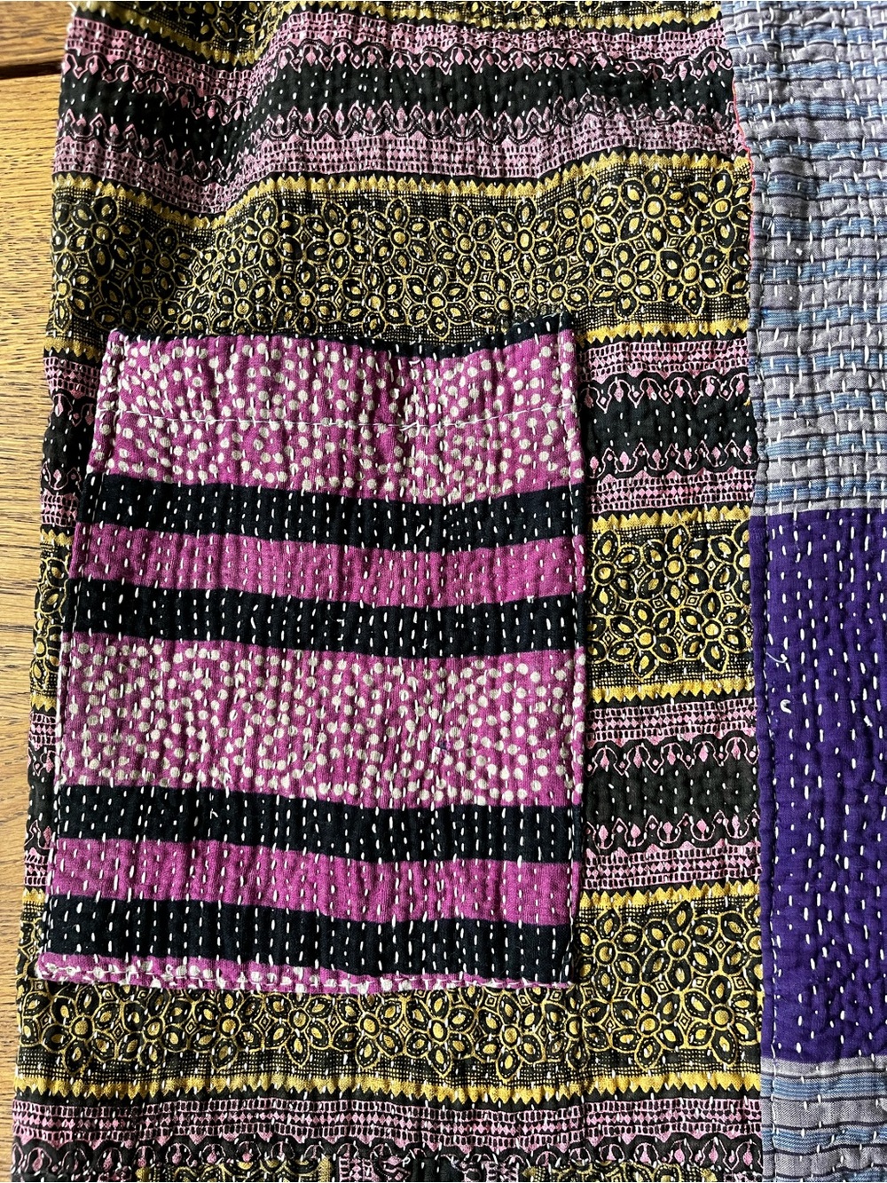 Nomad Purple & Gray Patchwork Kantha Handmade Vest. Stunning!! - Picture 2 of 14